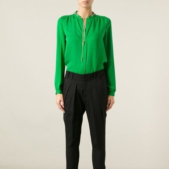 MK Michael Kors Michl Chain Tie Fuchsia Blouse - Picture 9 of 10